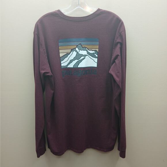 Patagonia Long Sleeve Regular Fit Responsibili-Tee Shirt Burgundy Size Large - Picture 1 of 6